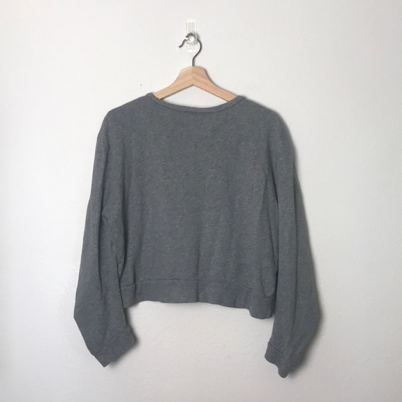 BP. Nordstrom Gray Ruffle Long Sleeve Pullover SM - Picture 5 of 8